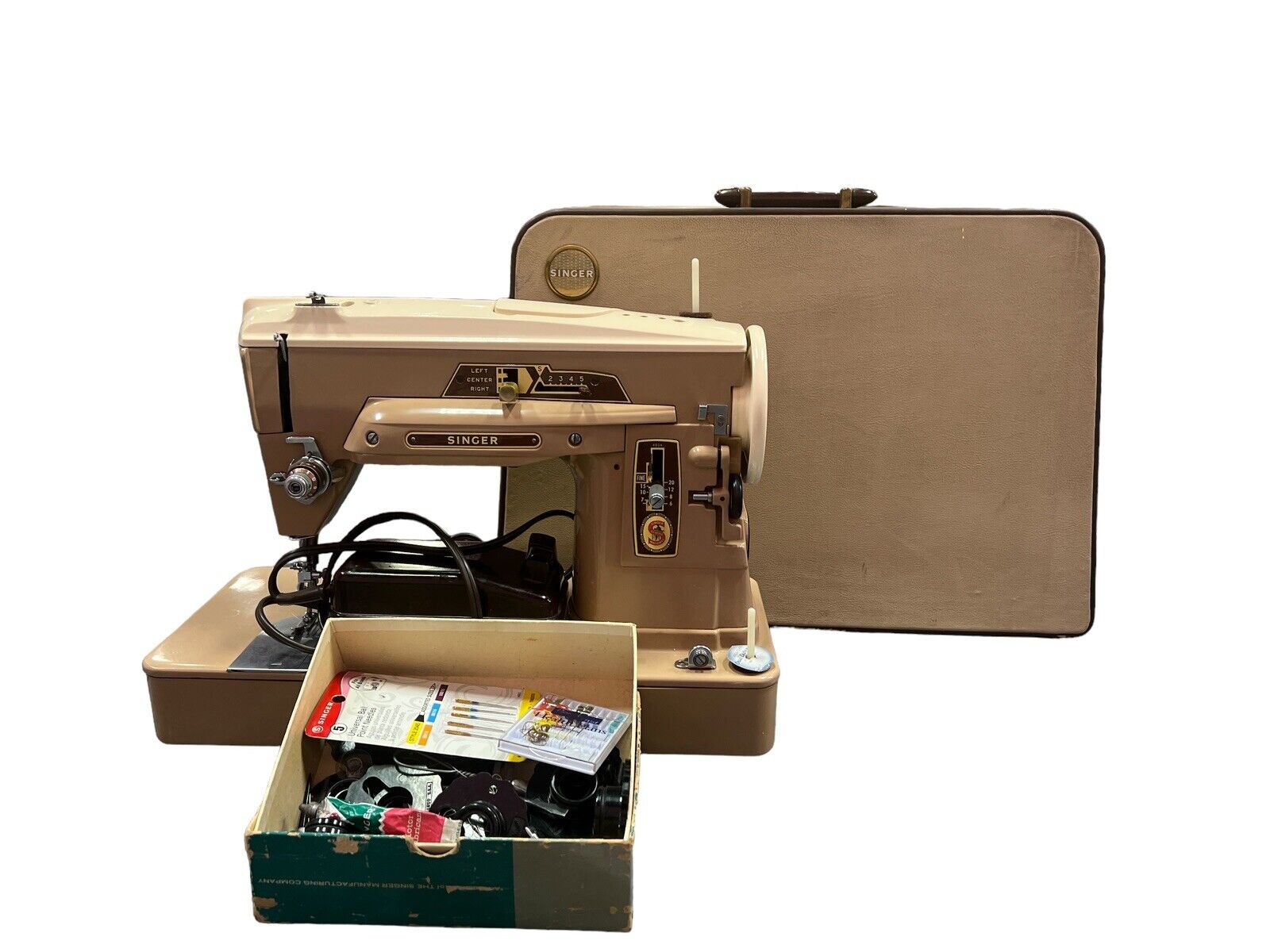 Singer 403A Sewing Machine With Case Accessories Foot Pedal No Power Cord