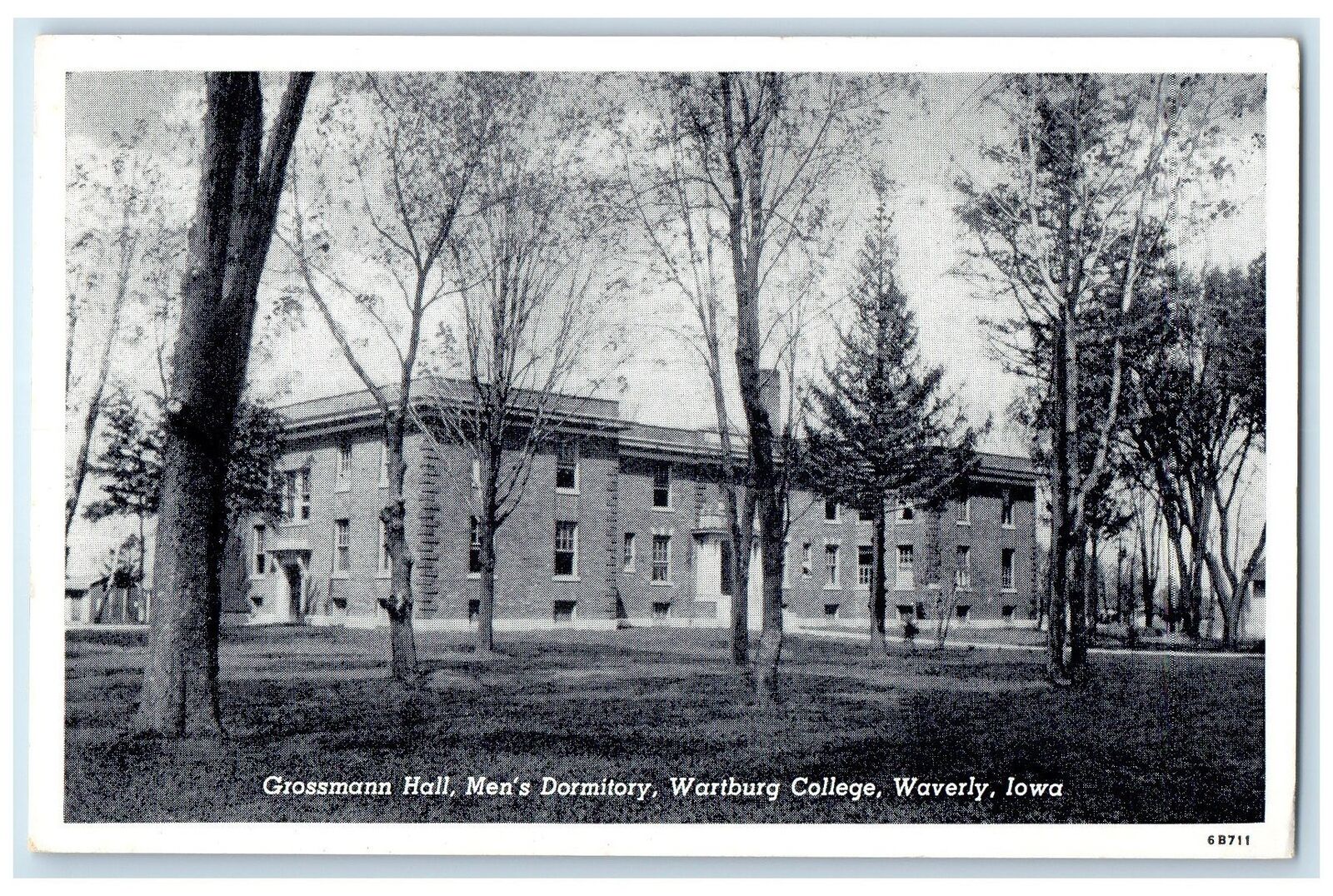 c1960's Grossmann Hall Men's Dormitory Wartburg College Waverly Iowa IA Postcard