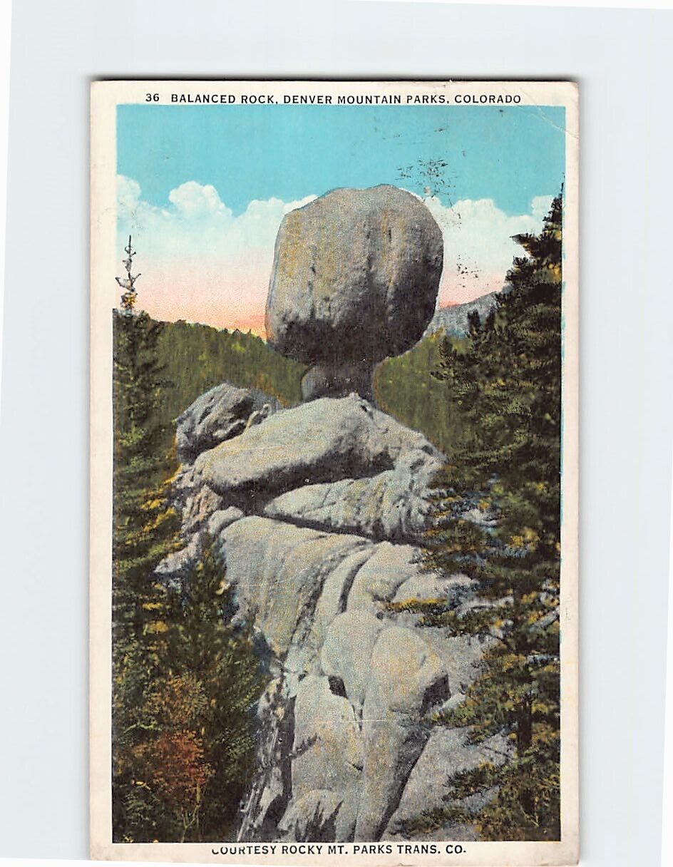 Postcard Balanced Rock Denver Mountain Parks Colorado USA