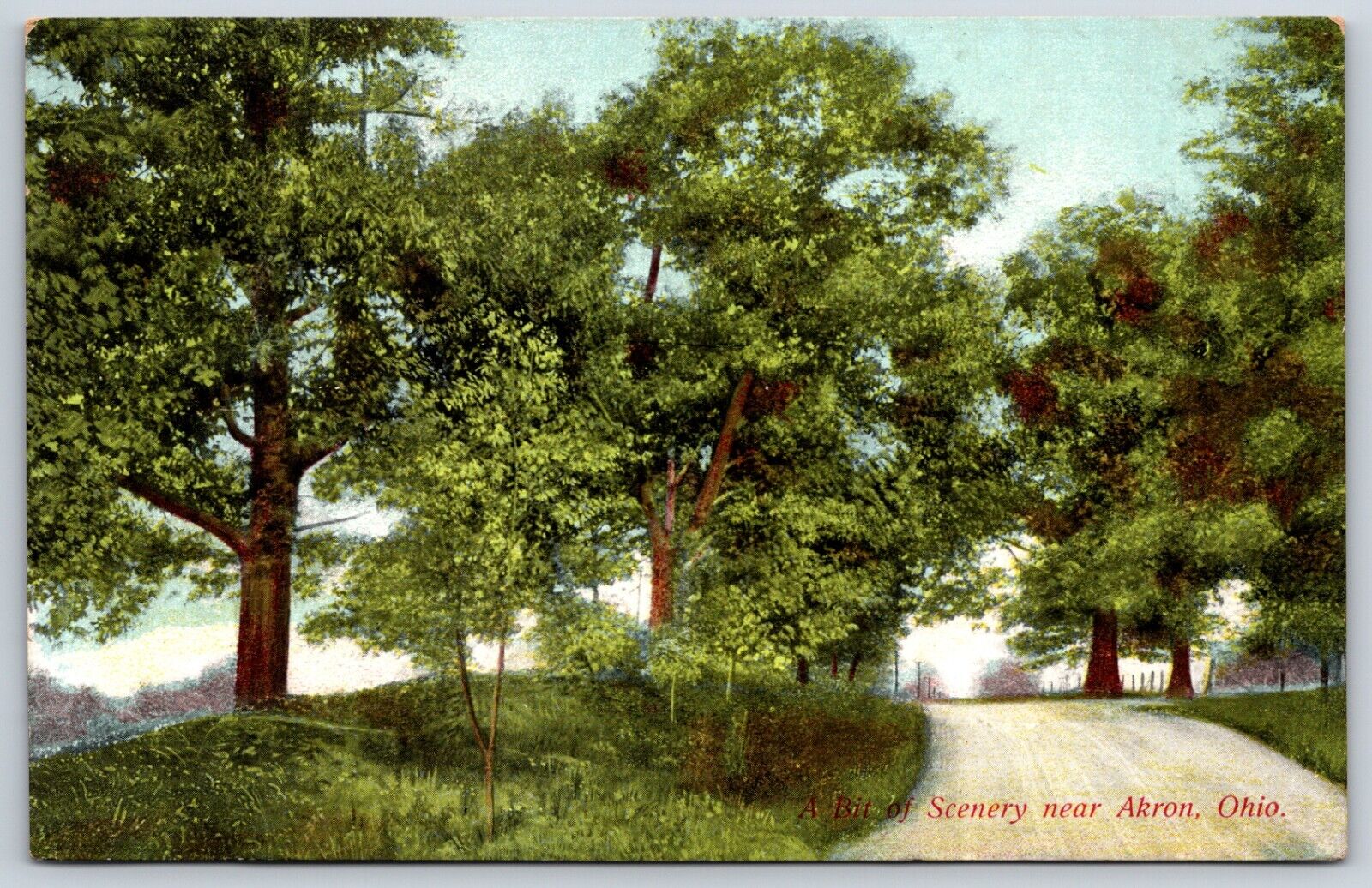 Postcard A Bit Of Scenery Near Akron, Ohio Posted 1909