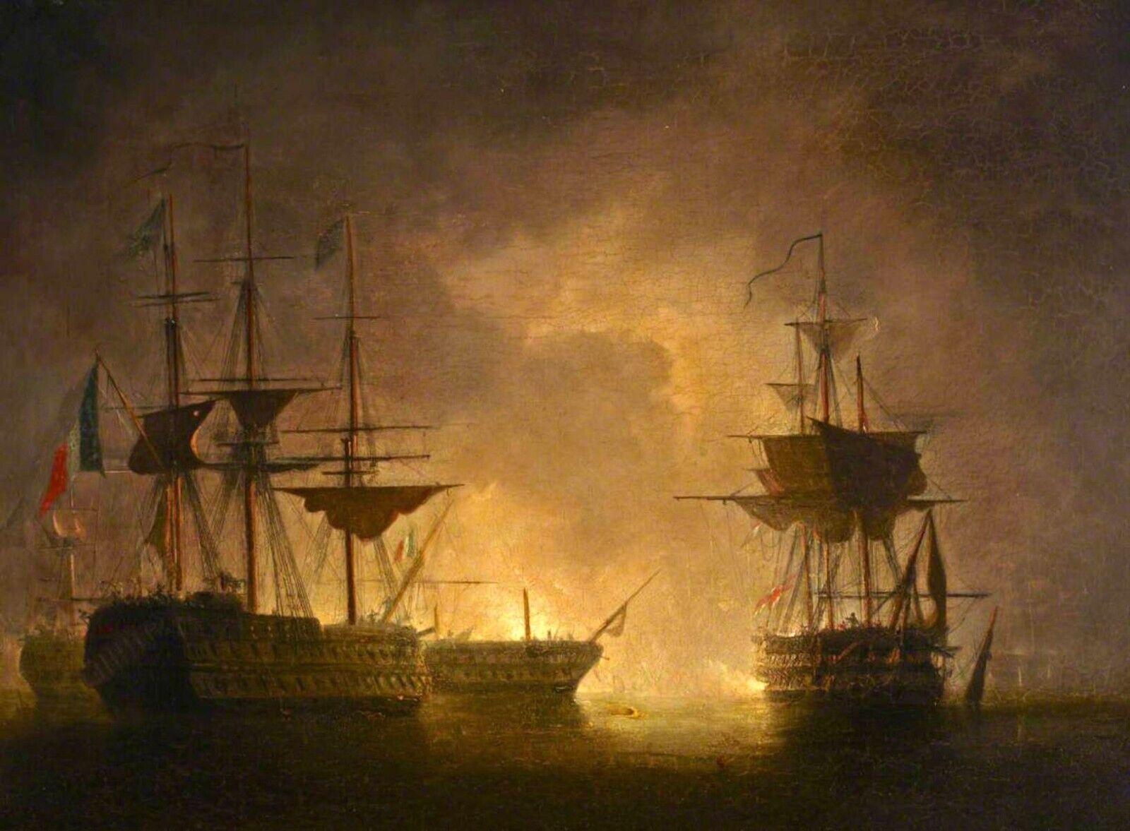 Oil painting Nicholas-Matthew-Condy-The-Battle-of-the-Nile-1-August-1798 battle