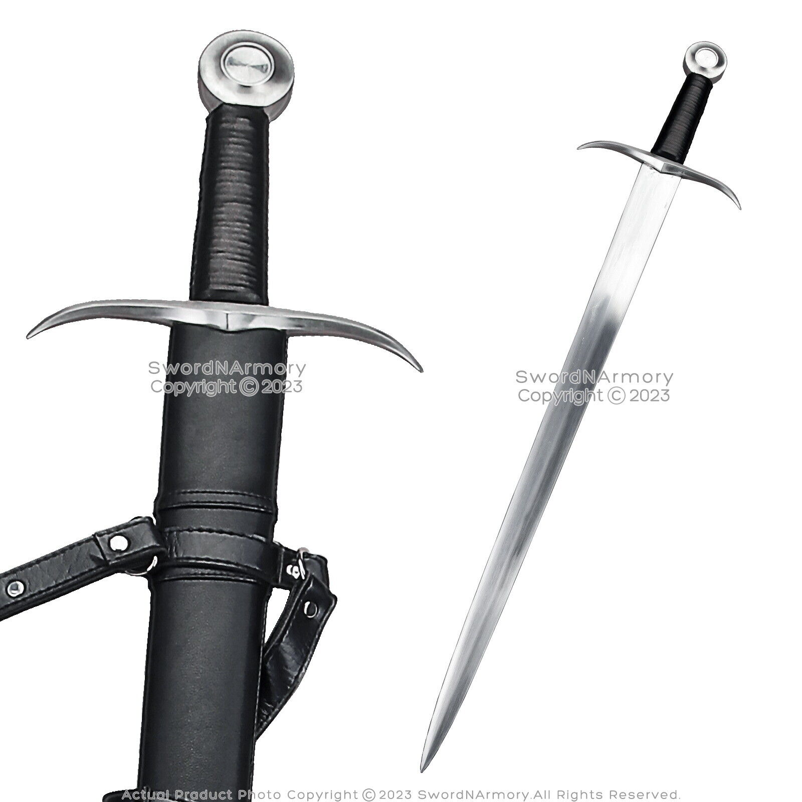 7022 35” Function Arming Short Sword Medieval Sharp Tang Type XV Blade J1 Pommel