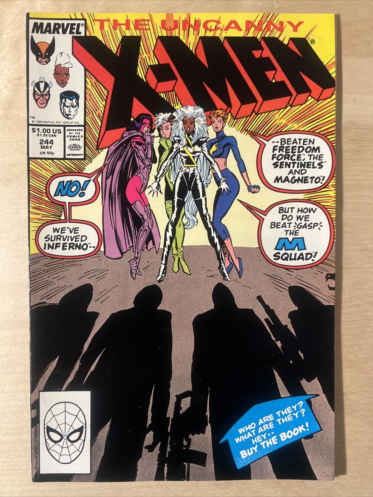 UNCANNY X-MEN #244 ( 1989 Marvel ) High Grade - 1sr Appearance Jubilee