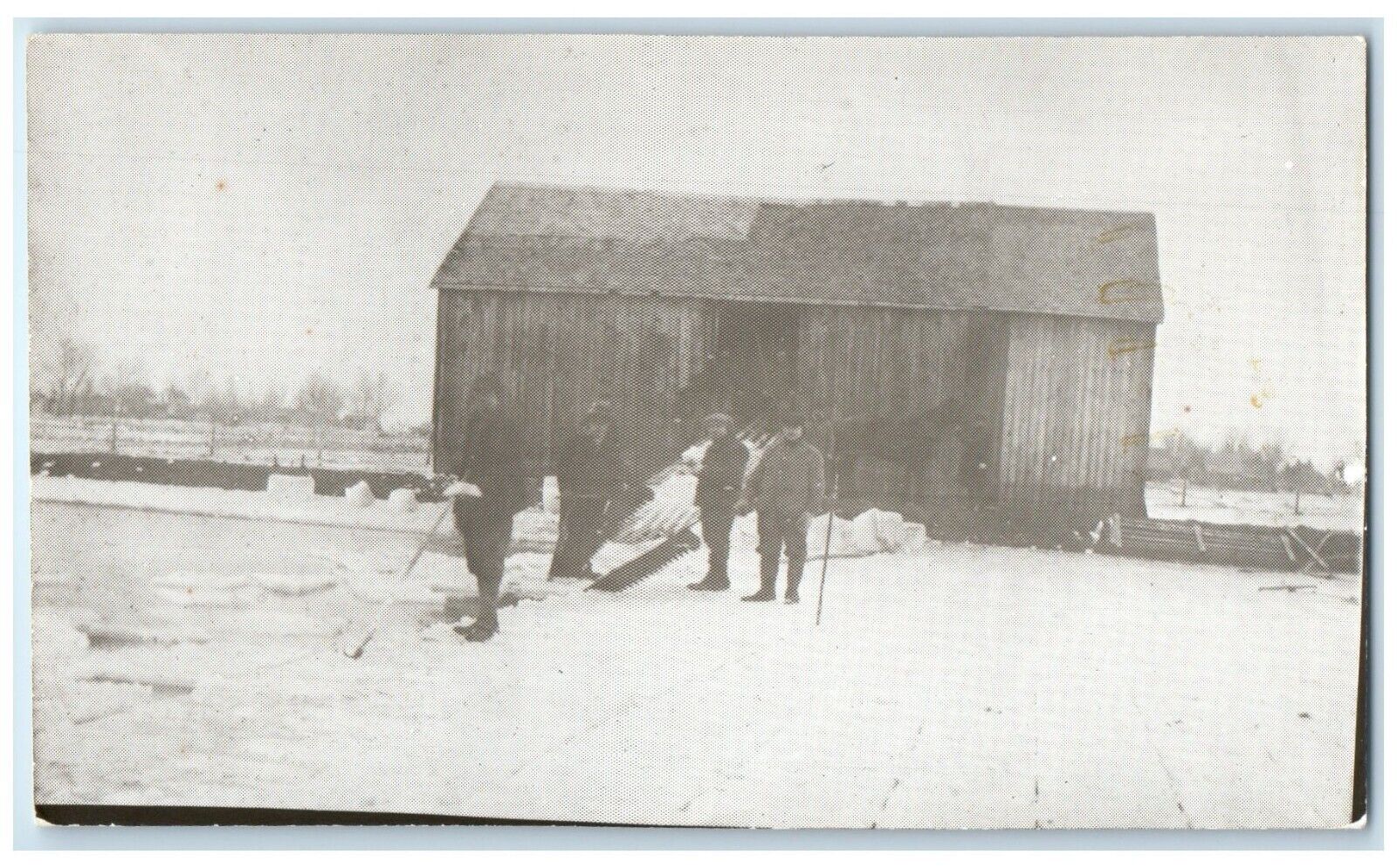 c1960's Unknown Iowa IA Ice House Lake Occupational Unposted Postcard