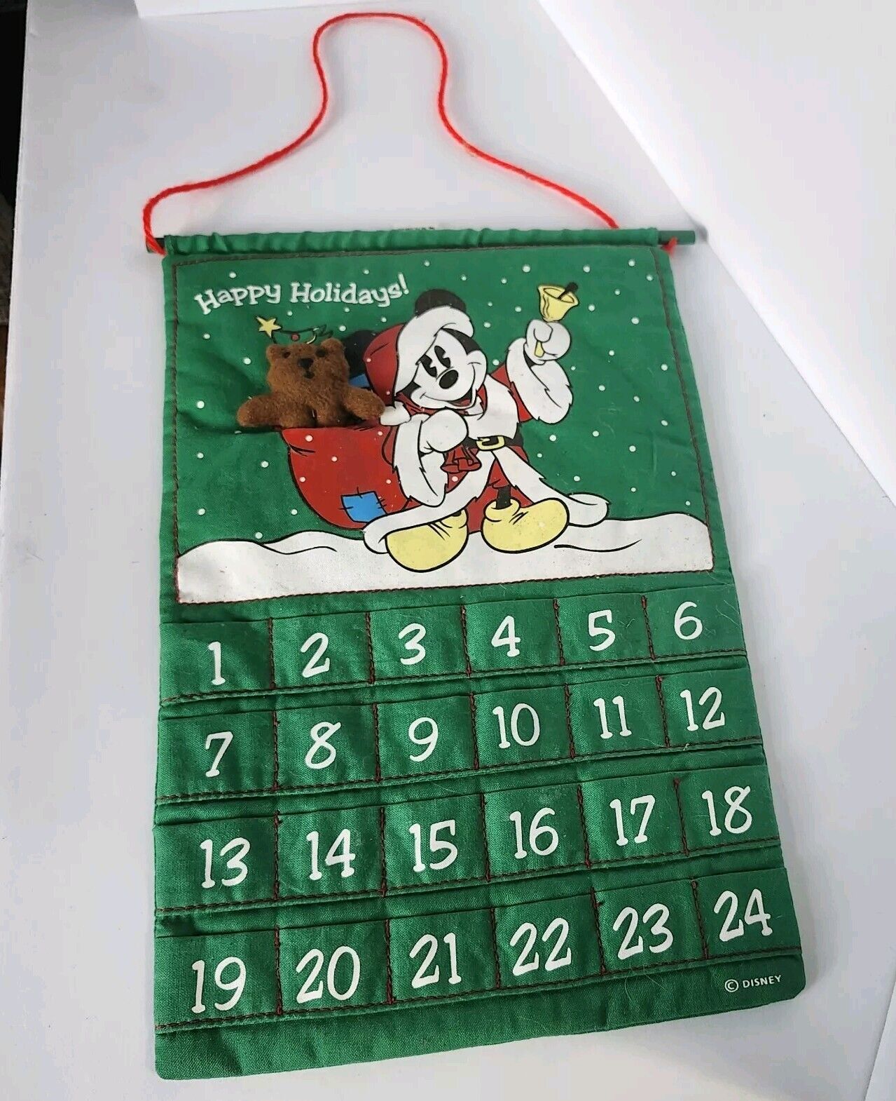 Hallmark Mickey Mouse Disney Count Down Christmas Calendar Vintage Holiday Plush