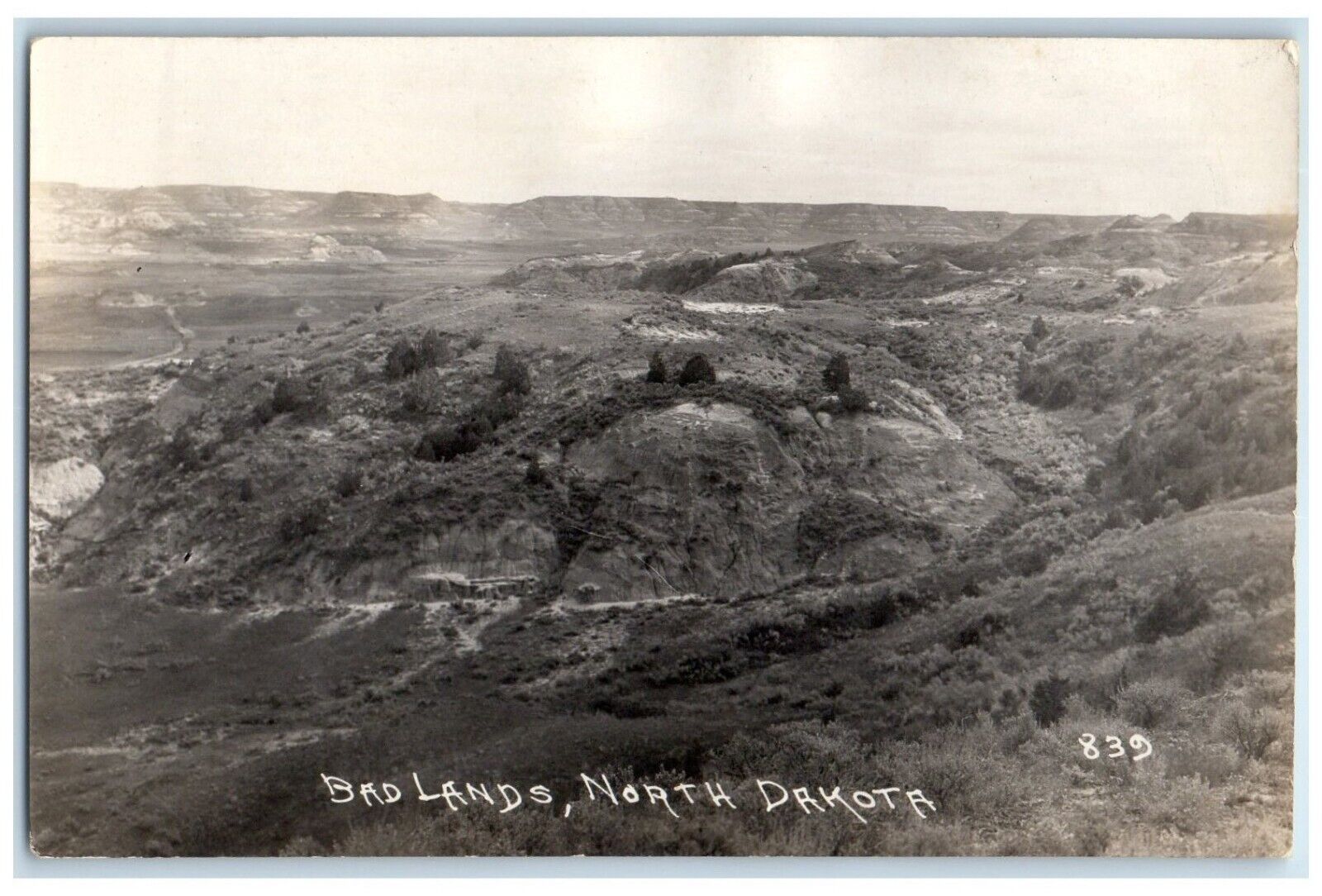c1910's Bird's Eye View Of Badlands North Dakota ND RPPC Photo Antique Postcard
