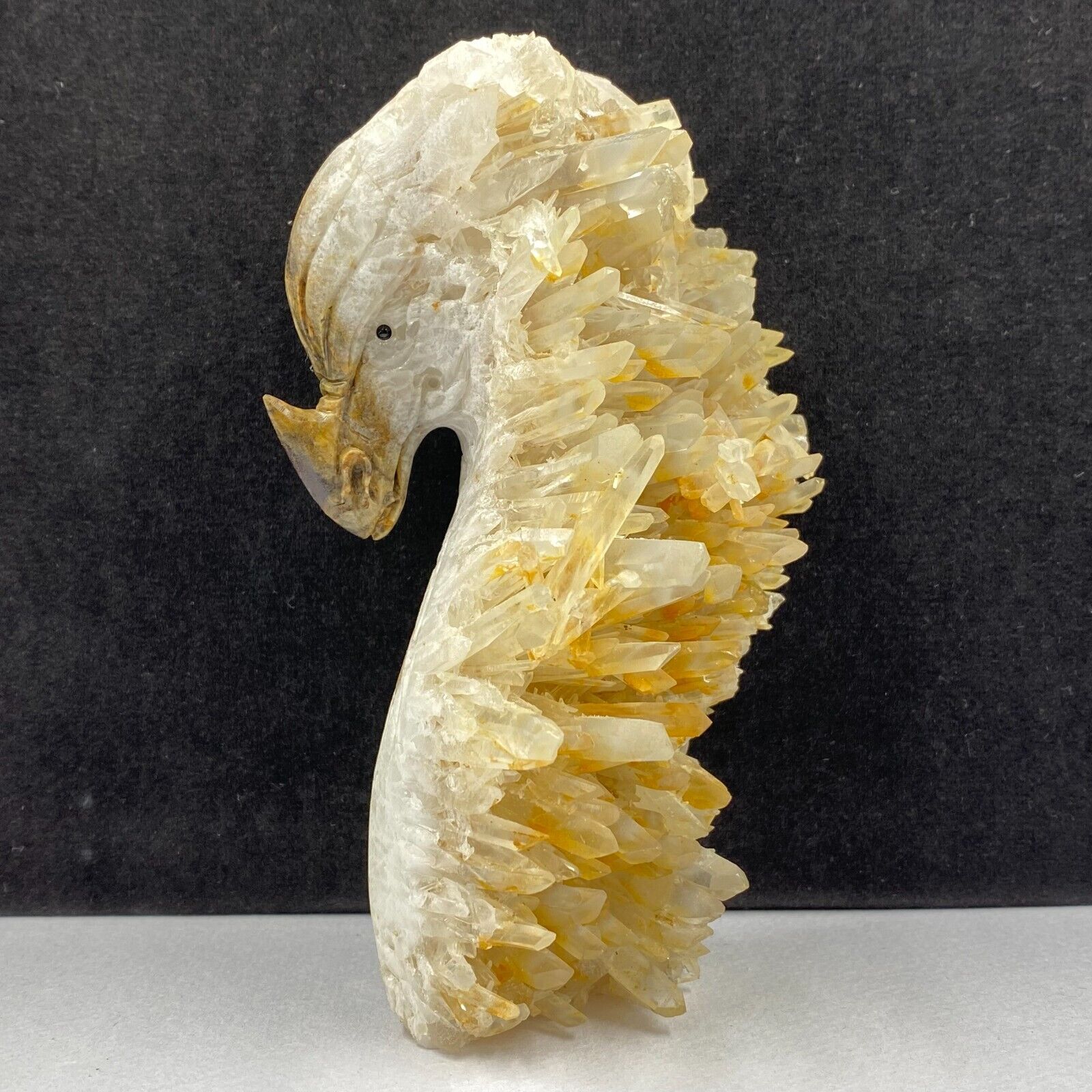 625g Natural quartz crystal cluster mineral specimen,hand-carved the dragon gift