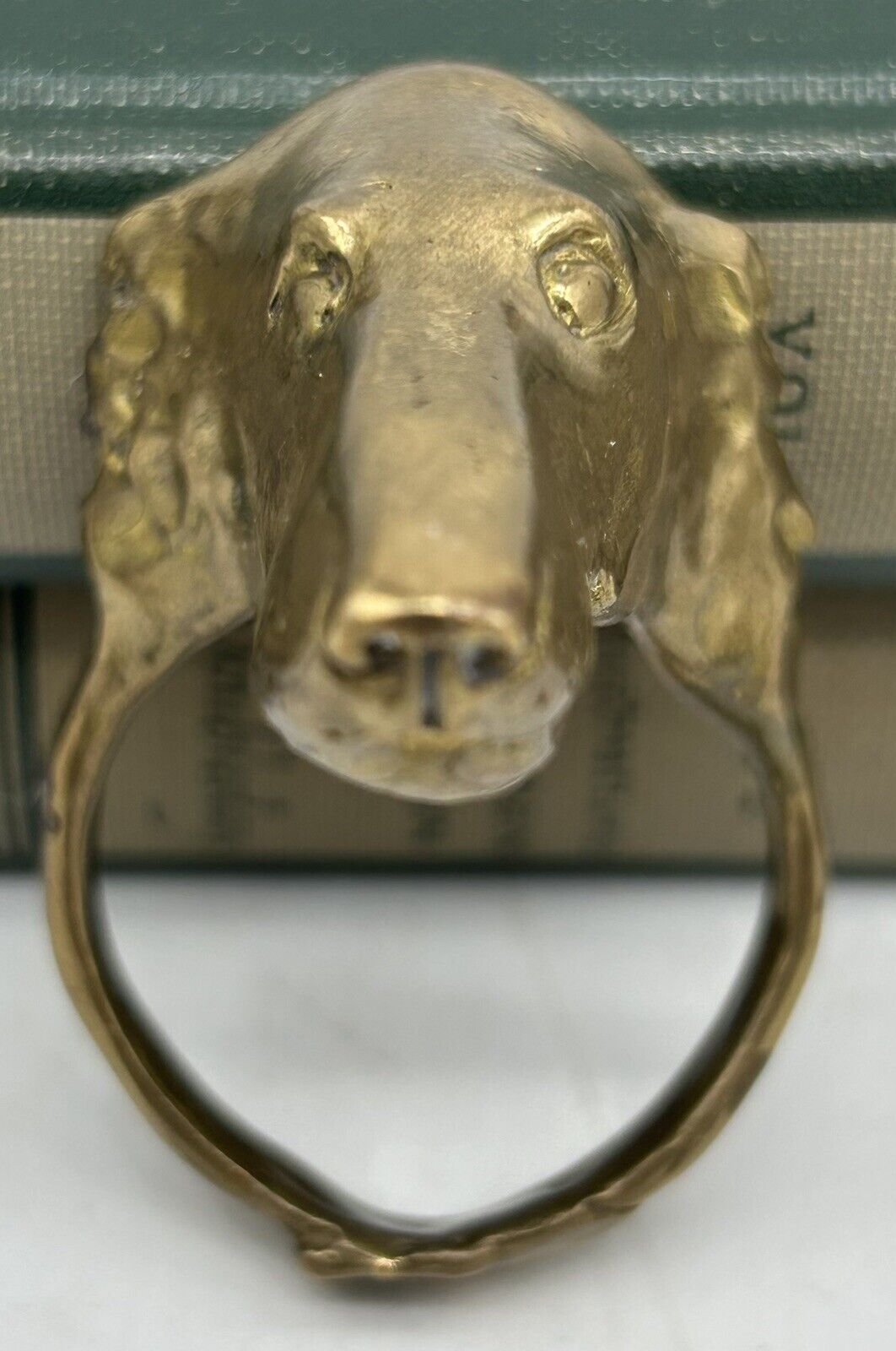 Borzoi Russian Wolfhound Napkin Ring, Brass, Vintage