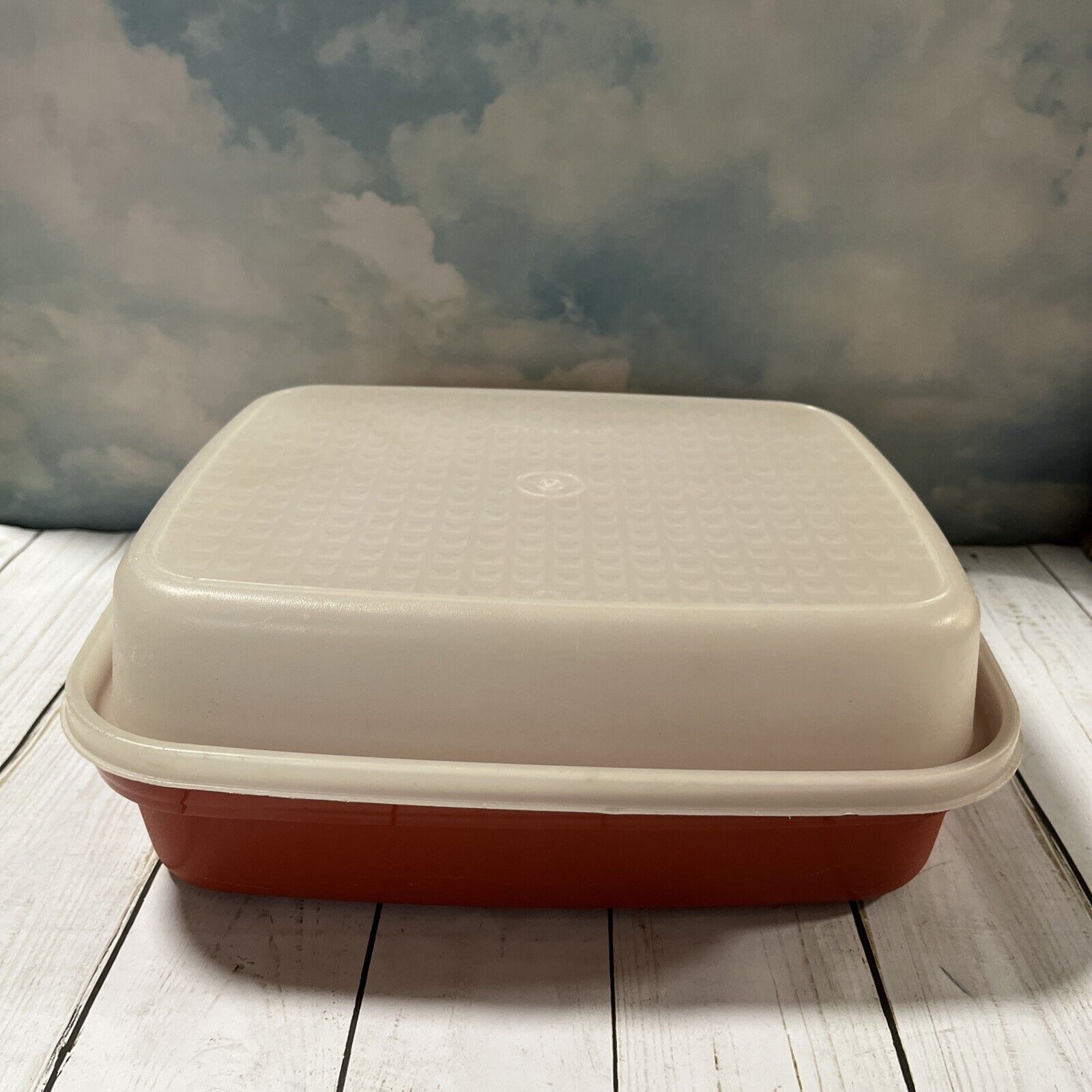 VTG Tupperware Season N Serve Large Meat Marinade Container Paprika Red 1294
