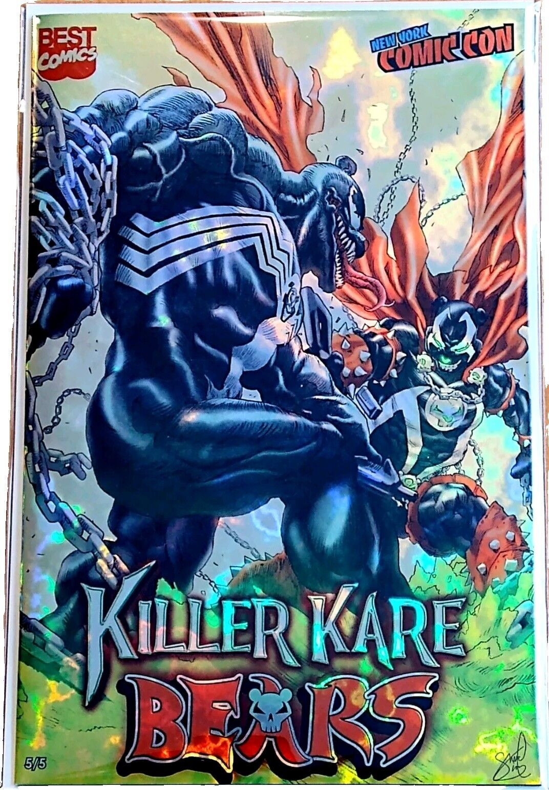 Killer Kare Bears Venom vs Spawn Magma Foil Variant Cover #5/5 Rare 