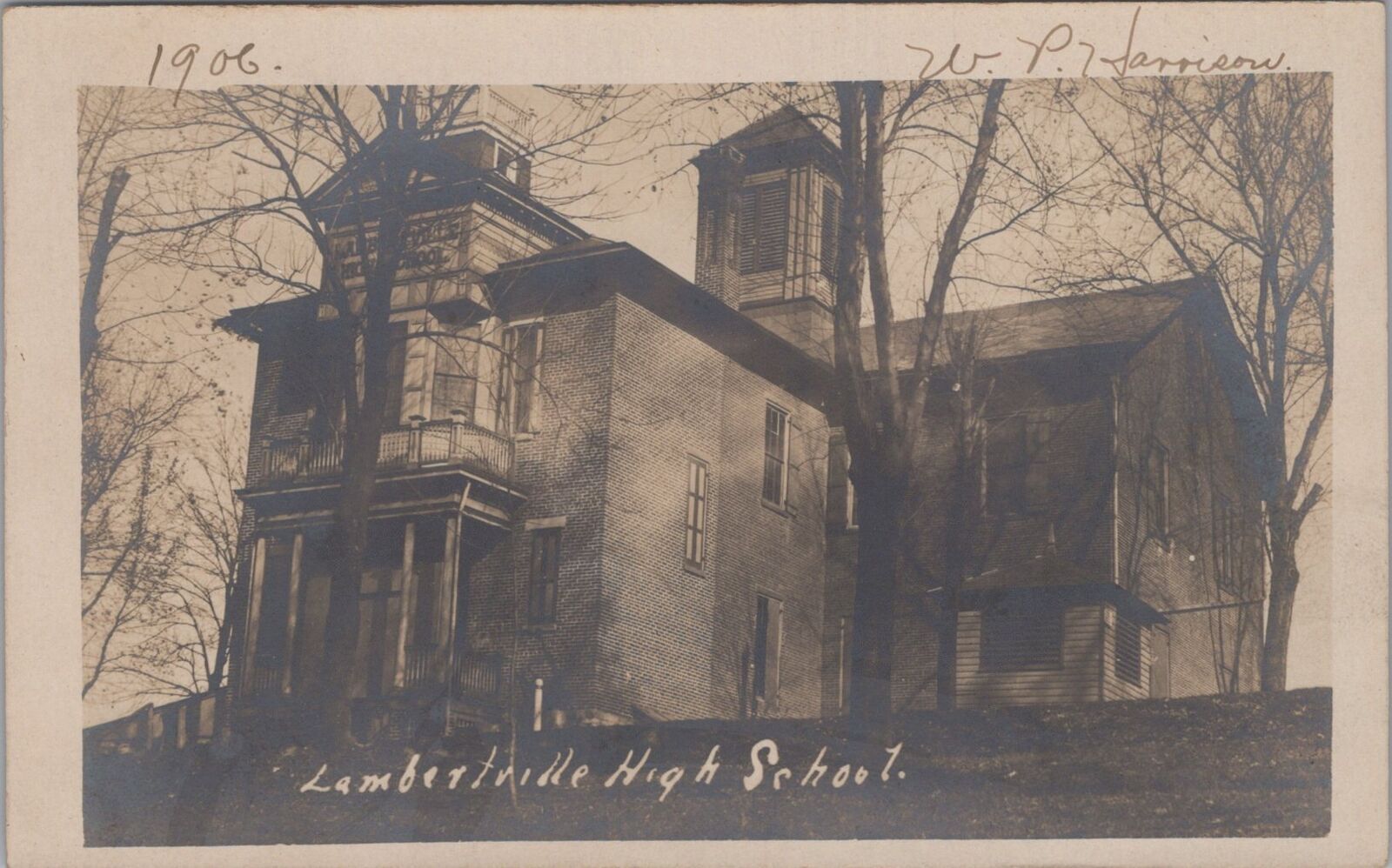 Lambertville High School New Jersey 1906 RPPC Photo Postcard