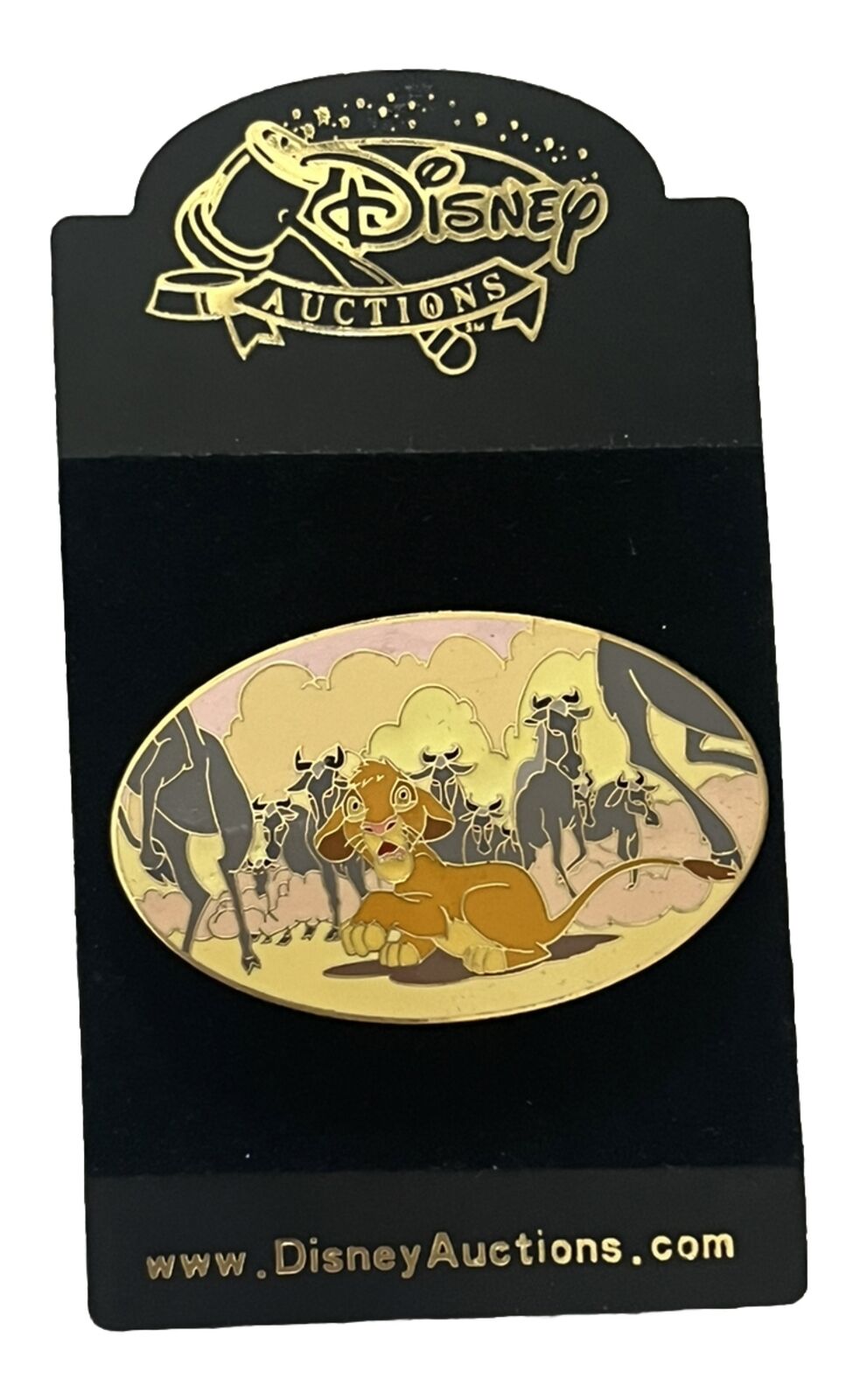 Rare Disney Auctions Pin  Lion King Scared Simba in Stampede LE 500 P