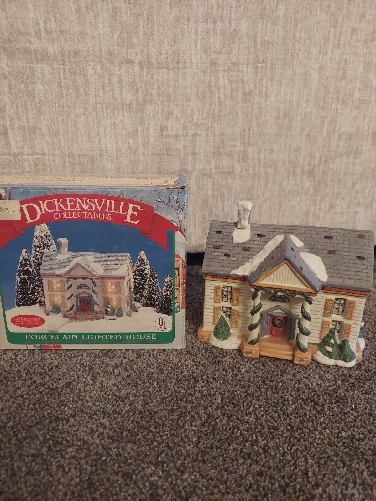 DICKENSVILLE COLLECTABLES 1990 Porcelain Lighted House TWO STORY NOMA 