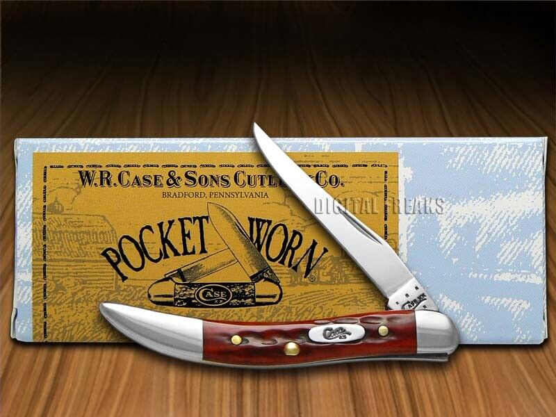 Case xx Toothpick Knife Pocket Worn Jigged Old Red Bone Handle 00792