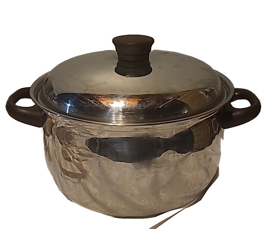 Sears 8 qt Vintage Stock Pot Stainless Steel 5.5\