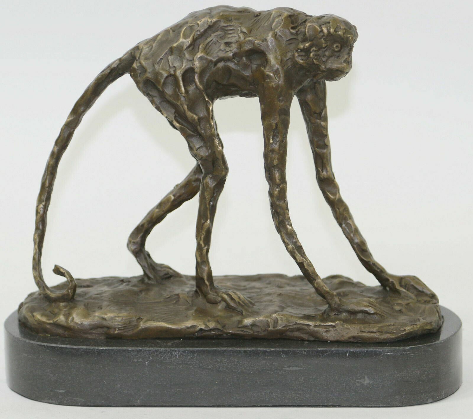 Very Nice Vintage Signed Milo Original Bronze Monkey Sculpture Lost Wax Figurine