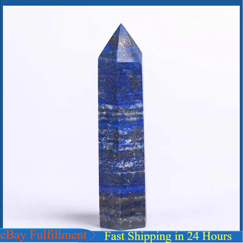 60-70mm Natural Lapis Lazuli Quartz Crystal Point Wand Heling Stone Pillar Tower