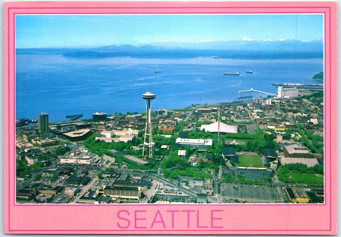 Postcard - Aerial view, The Emerald City - Seattle, Washington