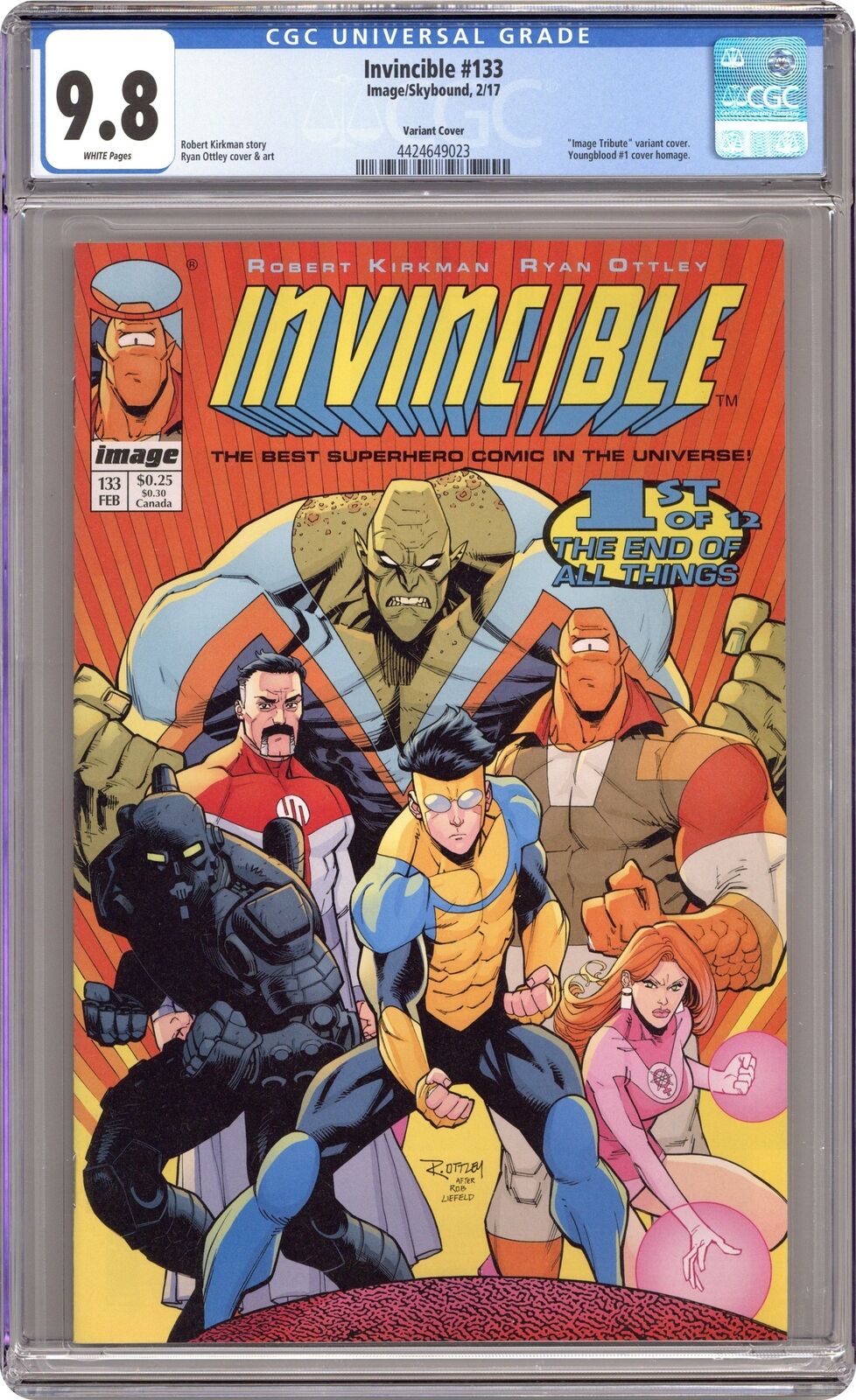 Invincible #133B Ottley Image Tribute Variant CGC 9.8 2017 4424649023