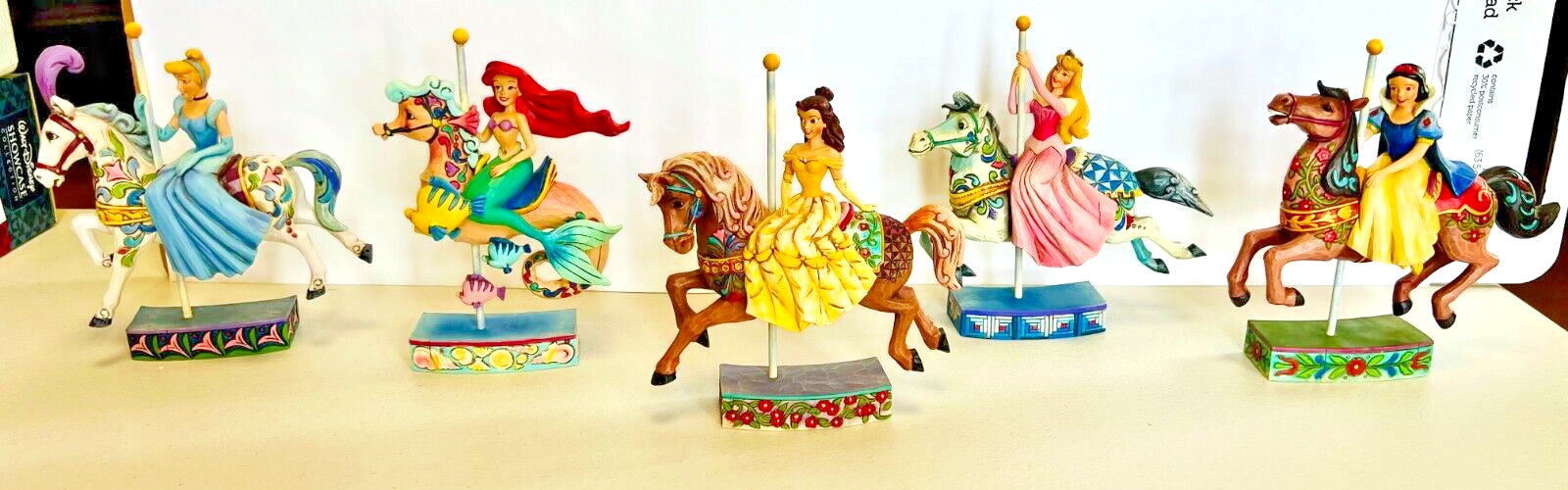 RARE Jim Shore Disney Traditions Princess Carousels Set of 5 Ariel Belle Aurora