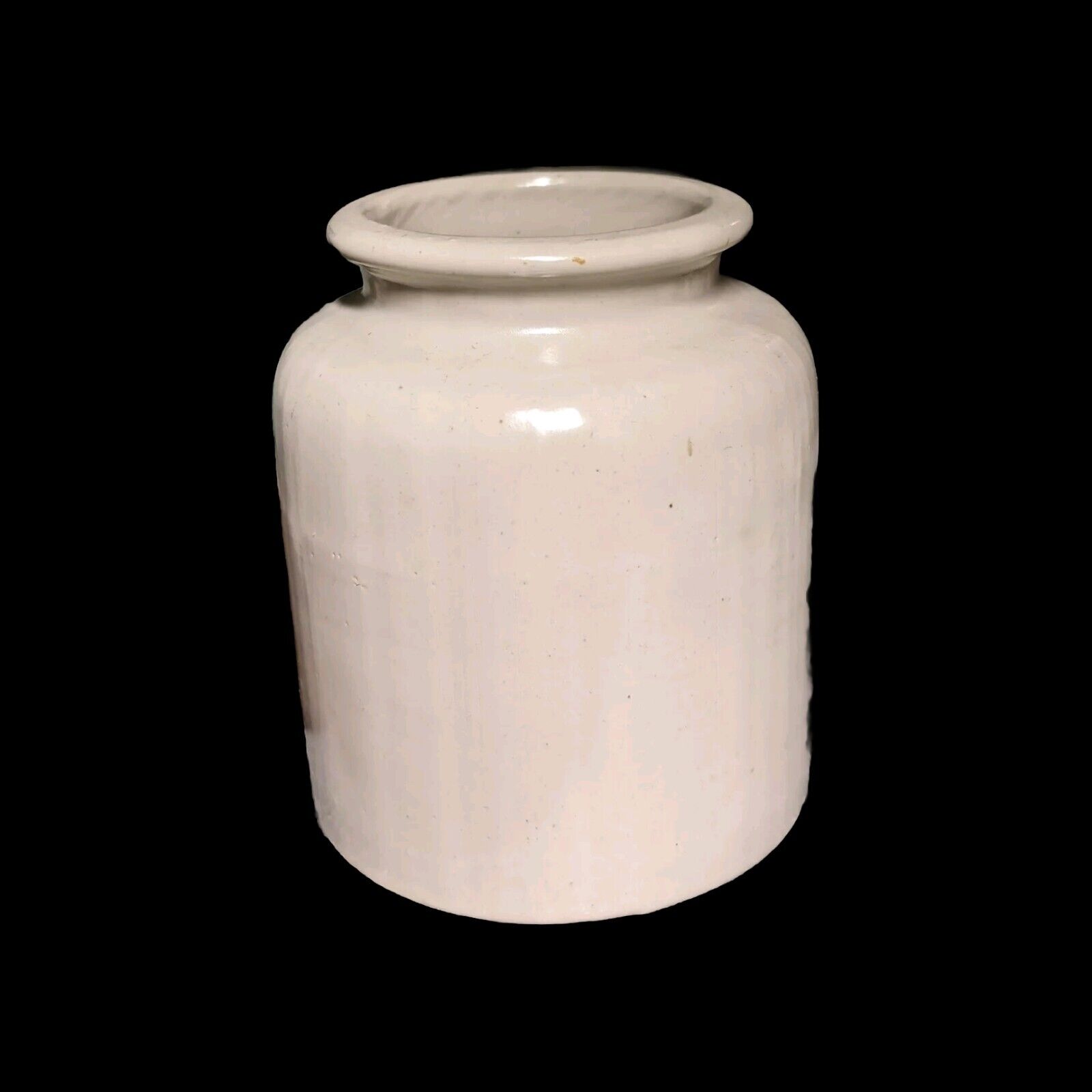 Vintage Crock Mustard Jar Pot Stoneware  Rustic Farmhouse Decor 
