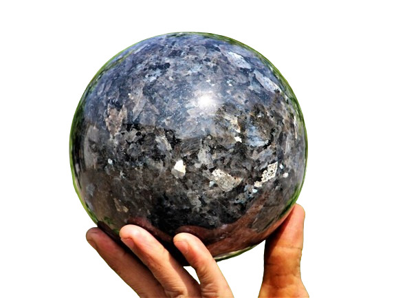 Large Beautiful  Larvikite Sphere Crystal Healing Energy Meditation Power Stone