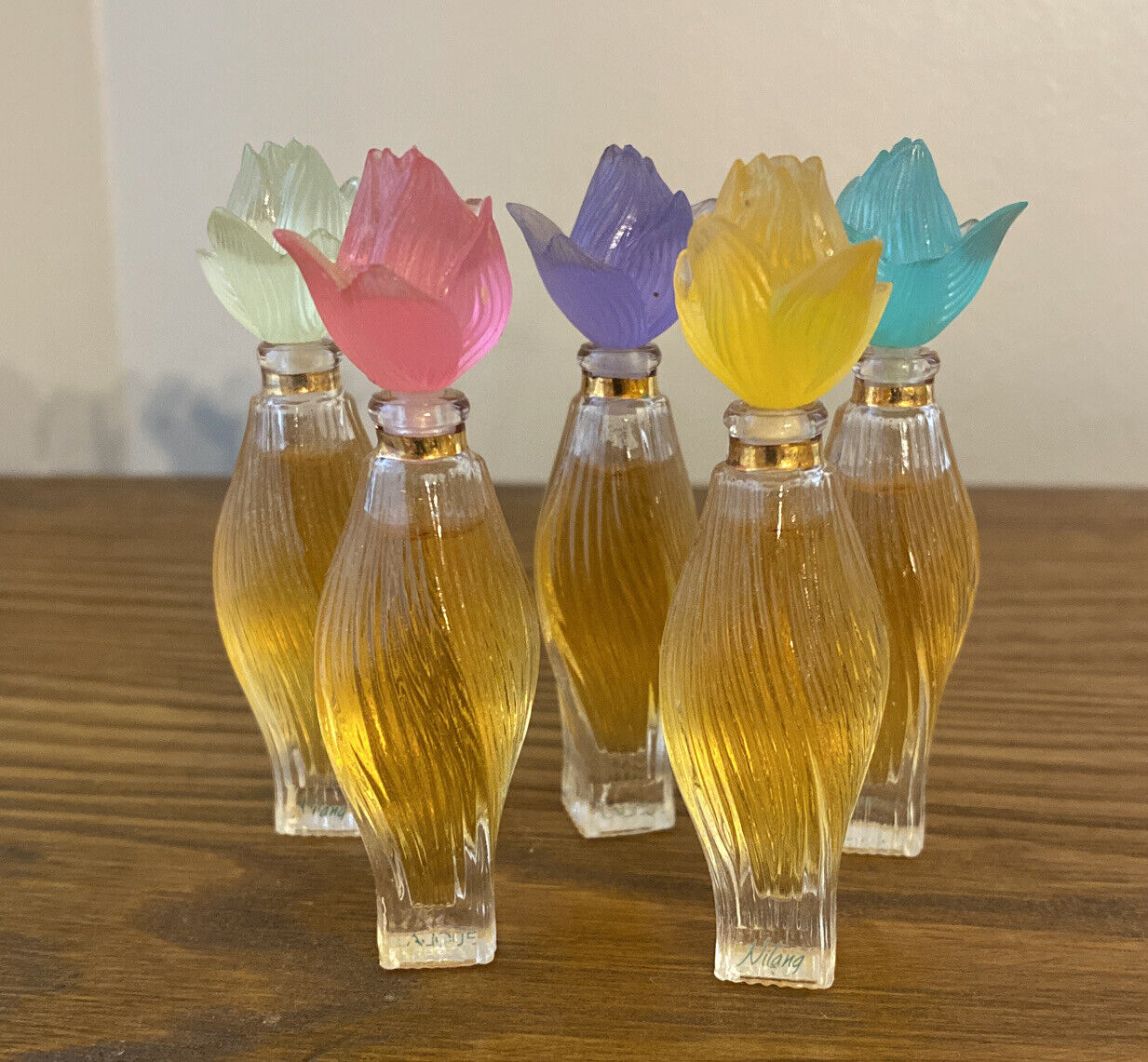 Vintage Bundle Lot Of 5 Lalique Nilang Mini Perfume Splash Flower .15oz *READ*