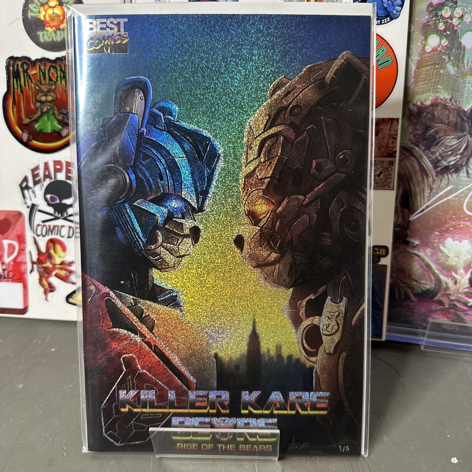 Killer Kare Bears Transformers Homage Limited 1/5 Glitter Foil Cover Ships Free
