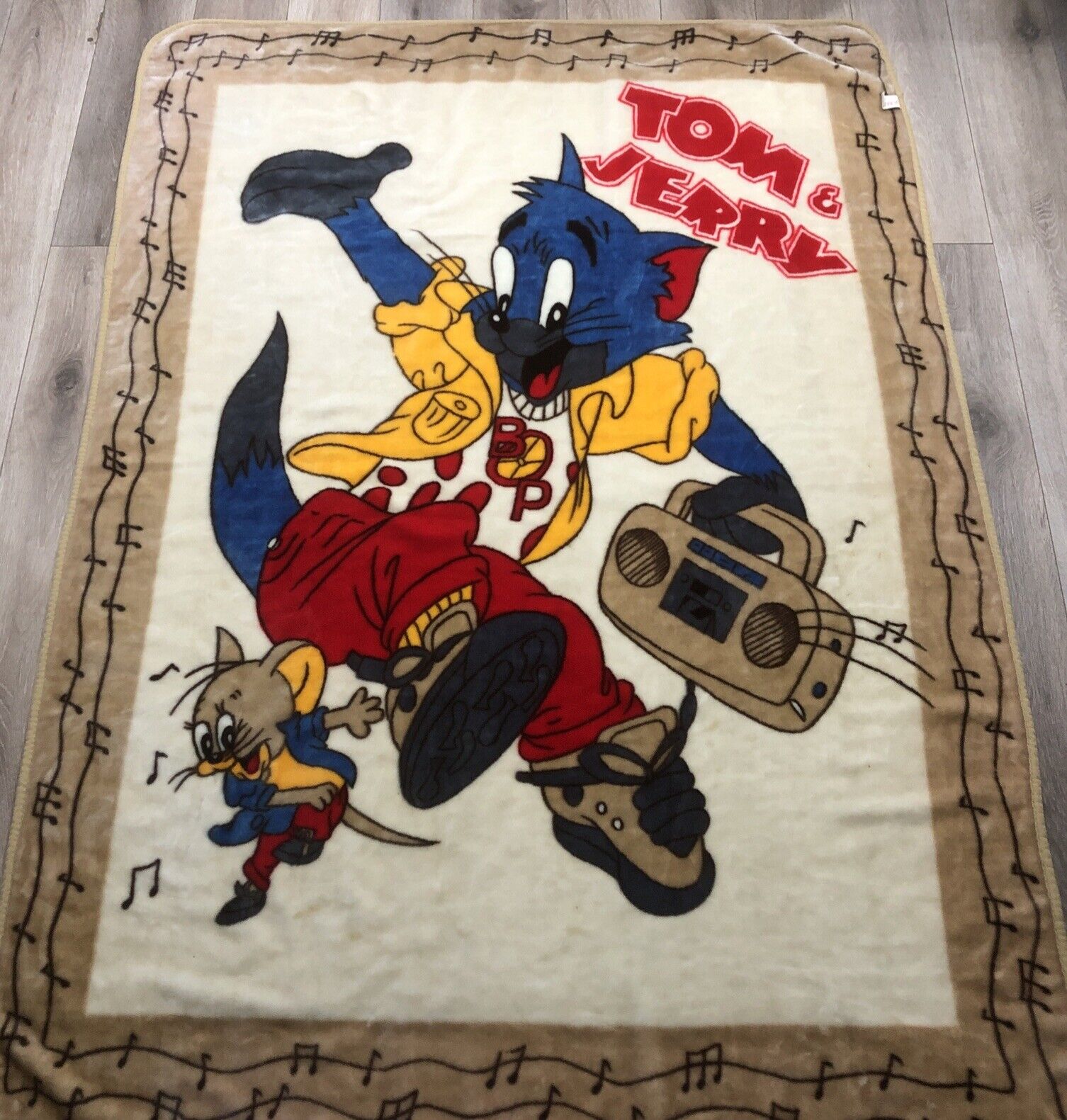 Vintage Tom & Jerry Bootleg Blanket,Made In Korea Size 160 X 220cm