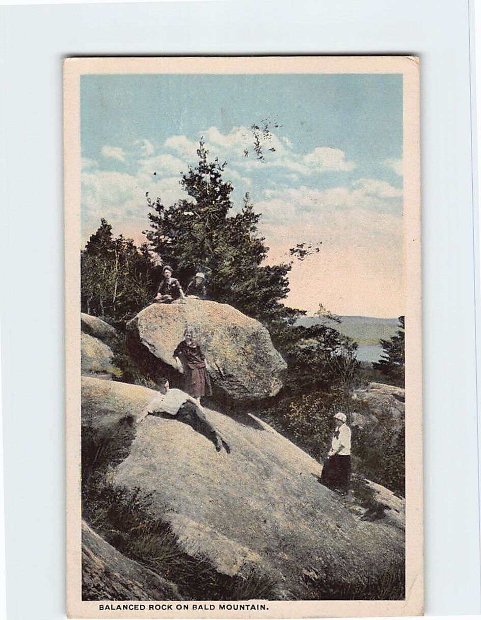 Postcard Balanced Rock on Bald Mountain New York USA