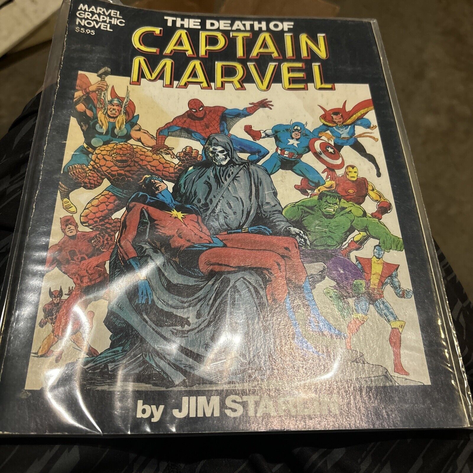 The Death of Captain Marvel 1st PRINT Rare Marvel Graphic Novel by Jim Starlin 