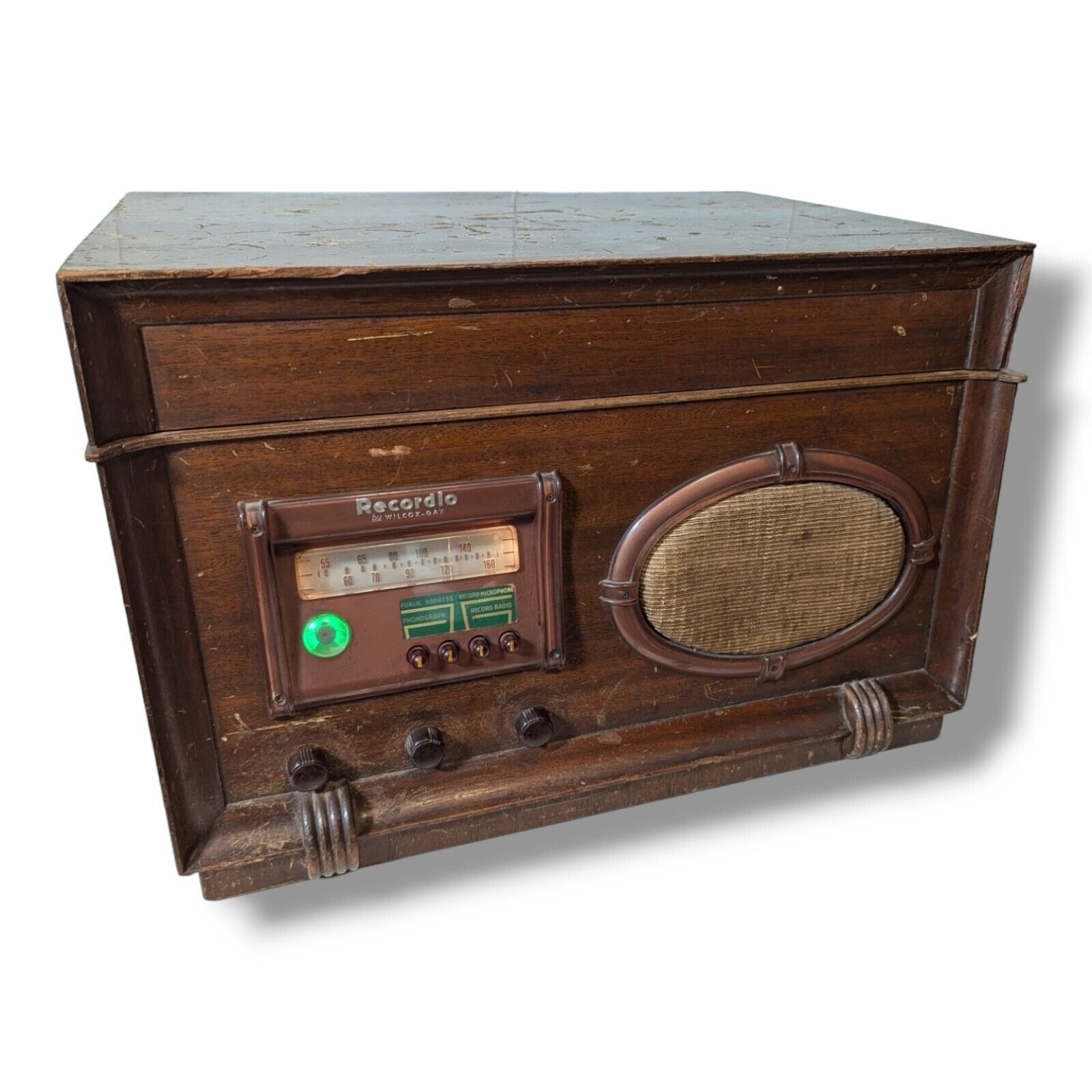 Beautiful Antique Recordio by Wilcox Gay 6B30 1946 Tube Radio Recorder Turns On