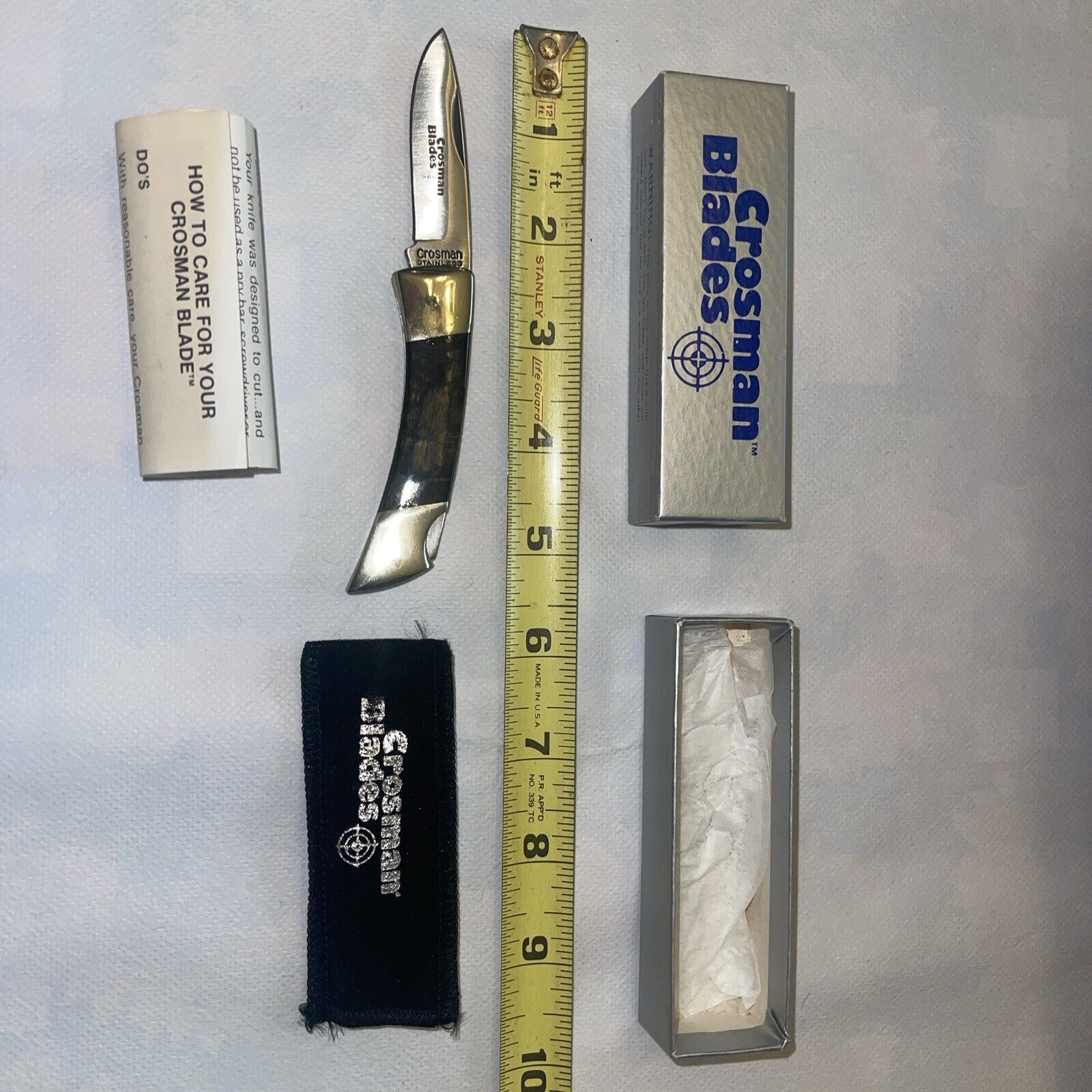 Vintage Crossman Pocket Folder Knife Model 950A Lockback 2” Blade