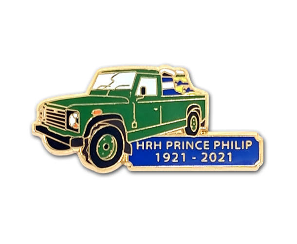 HRH PRINCE PHILIP (1921-2021) LAND ROVER ROYAL SOUVENIR ENAMEL PIN