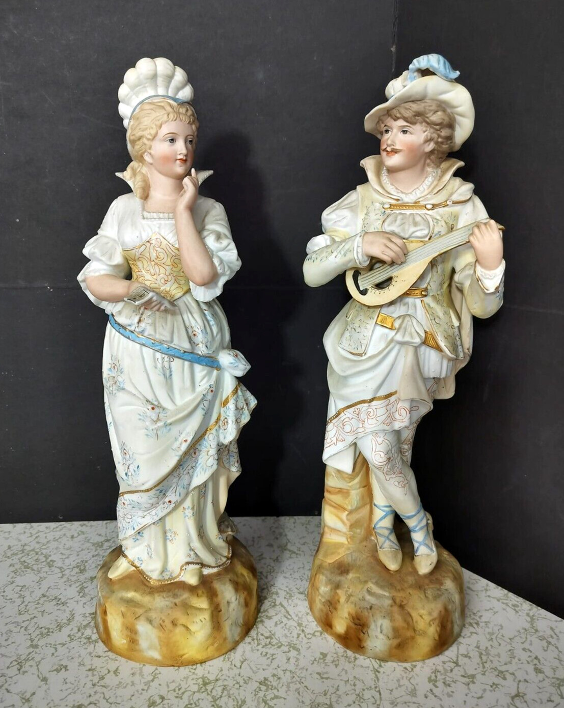 Antique Continental Porcelain Figurine Couple, 16