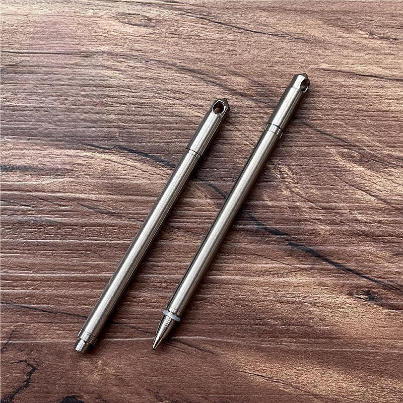 1PC Titanium Alloy Mini Ballpoint Pen Portable Keychain Outdoor Writing Pen EDC