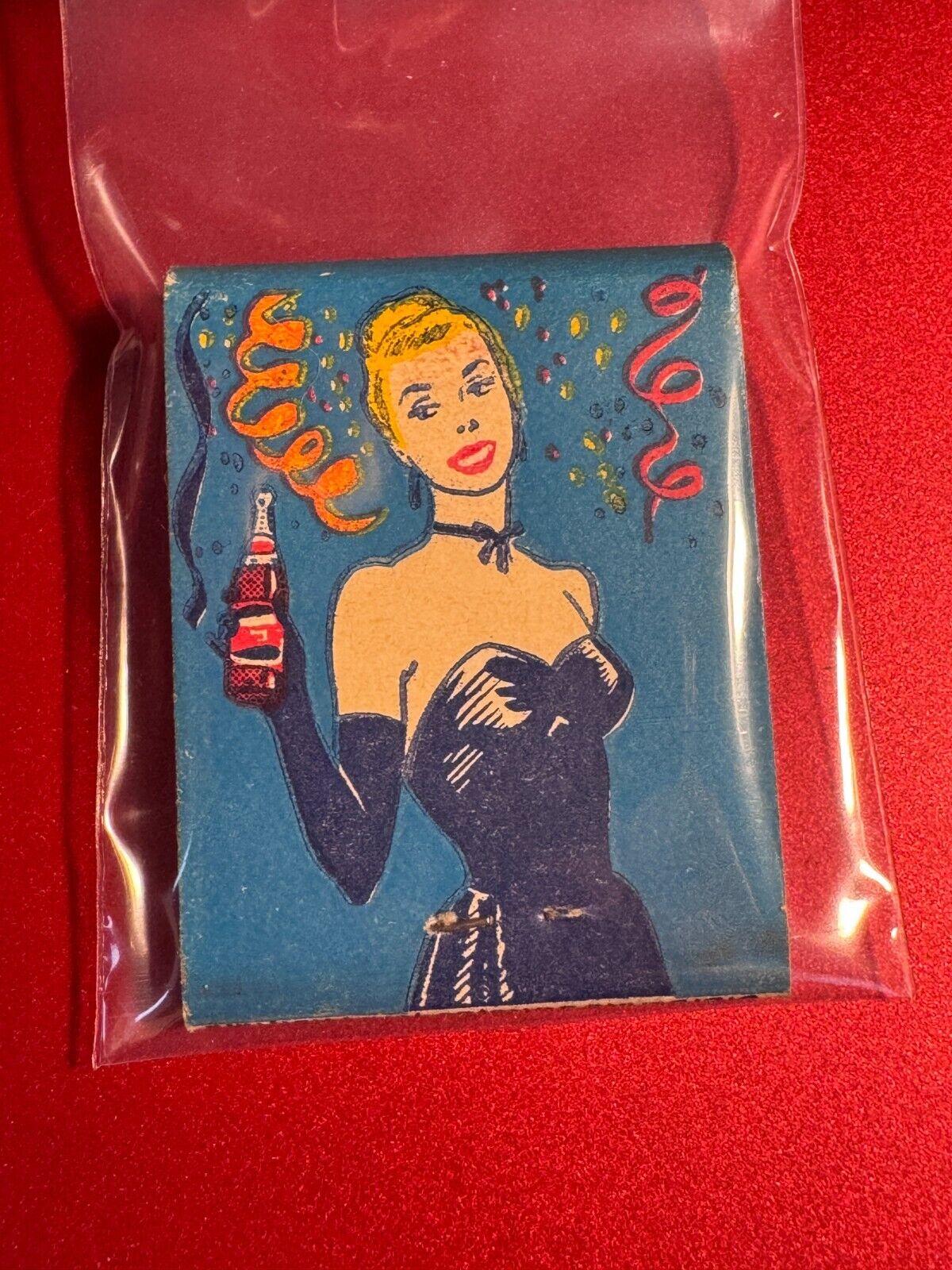 MATCHBOOK - PEPSI COLA - CERTIFIED QUALITY - LADY DRINKING PEPSI - UNSTRUCK