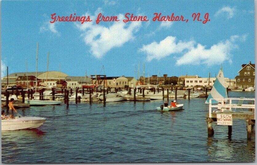 c1960s STONE HARBOR, New Jersey Greetings Postcard 