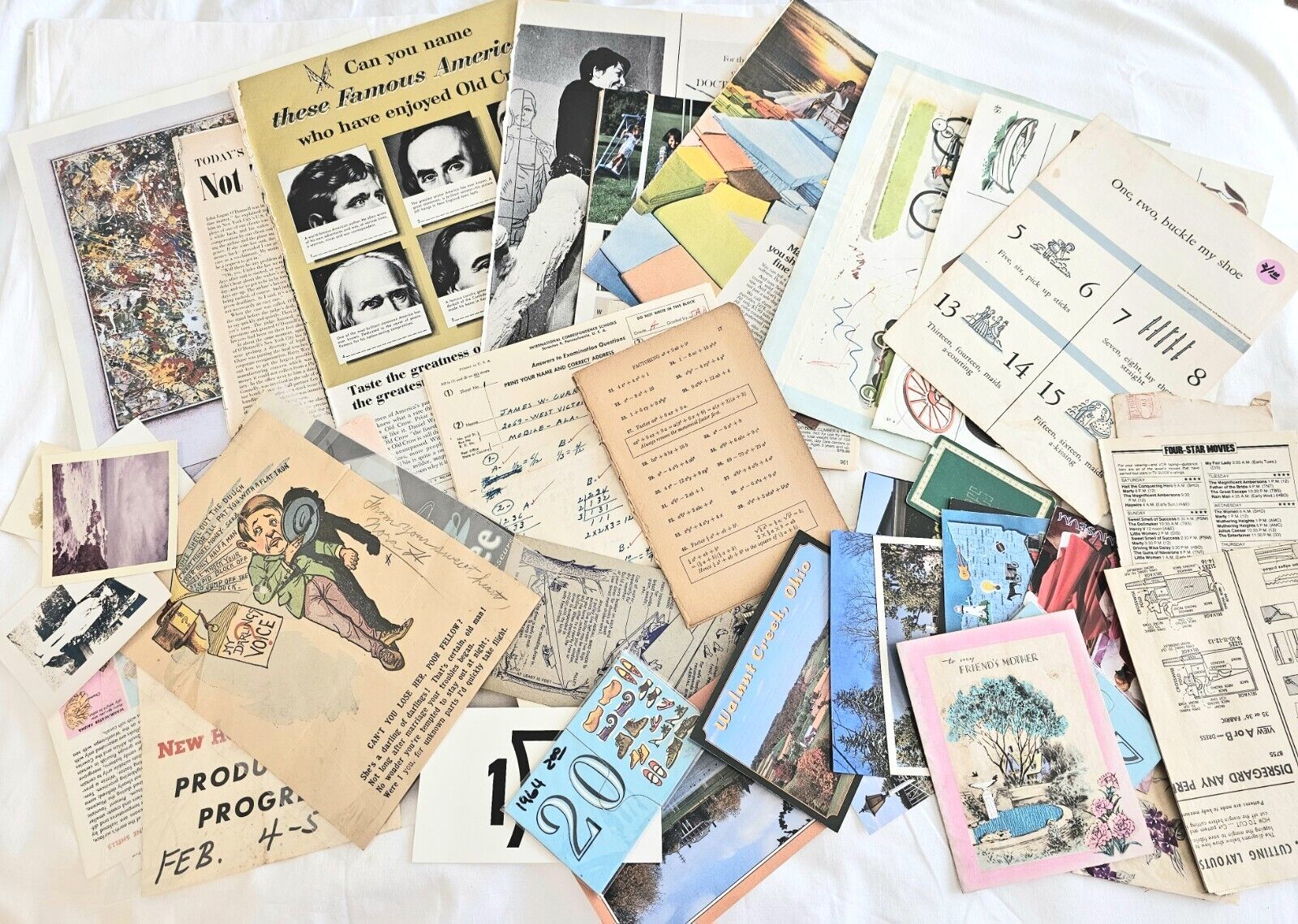 Large Lot Of Vintage Paper/Ephemera Packet Cards, Postcards, Advertising Etc