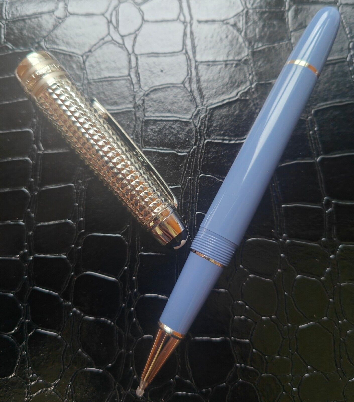 Luxury Metal 145 Series Glacier Blue - Silver Color 0.7mm Rollerball Pen No Box