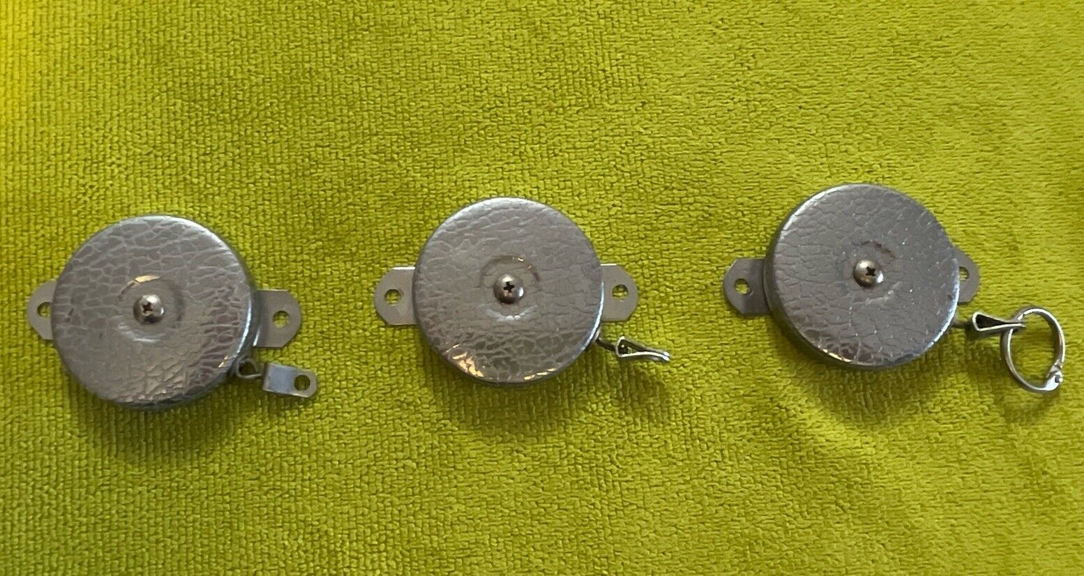 VINTAGE KEY-BAK  Retractable Key Holder With 24 Inch Steel Chain, Lot Of 3