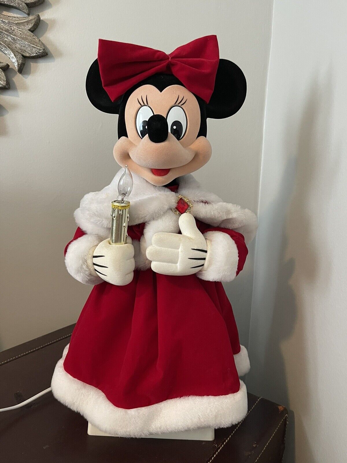 VTG Disney Telco Motion-ette Minnie Mouse Candle Christmas Animated Musical