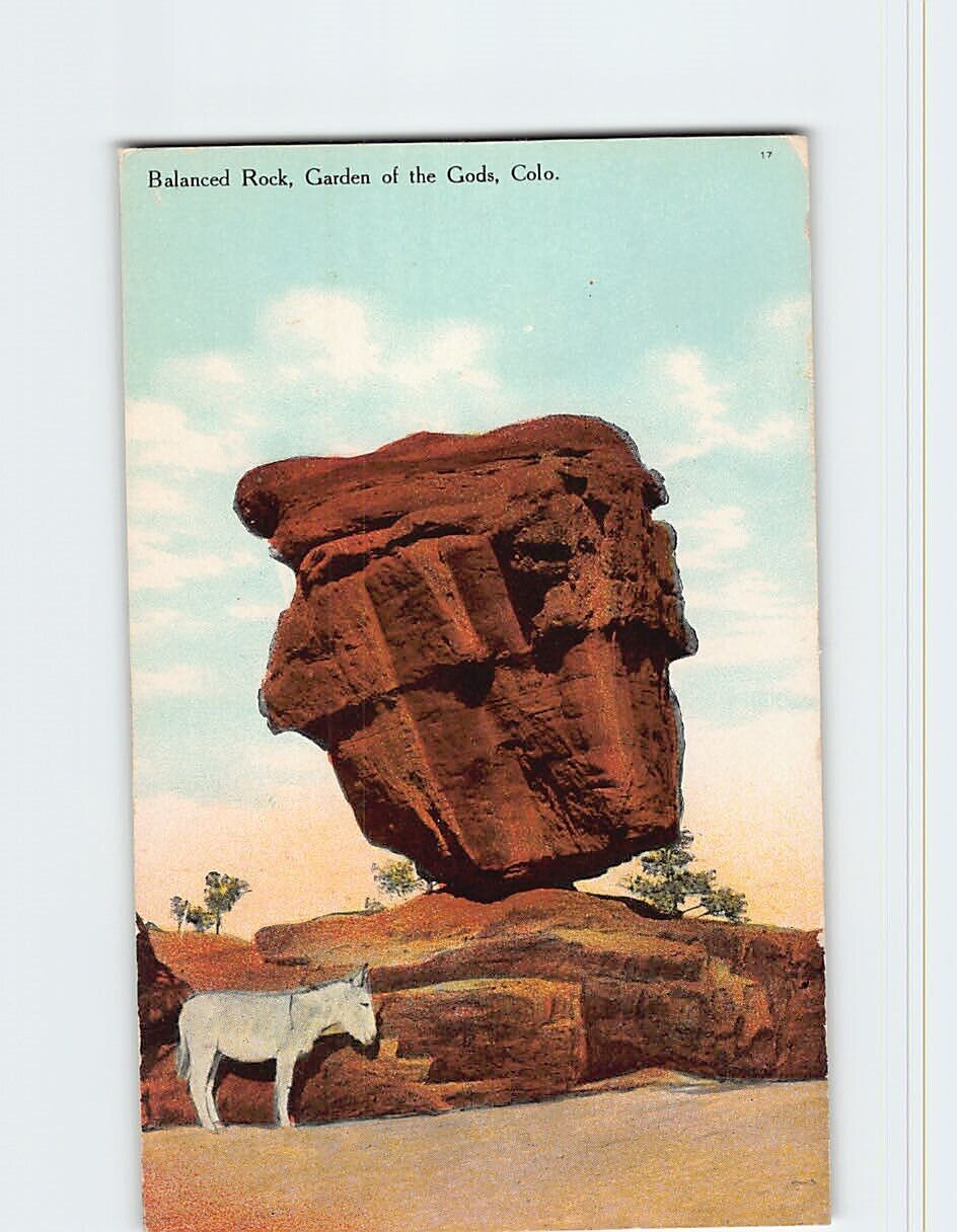 Postcard Balanced Rock Garden of the Gods Colorado USA