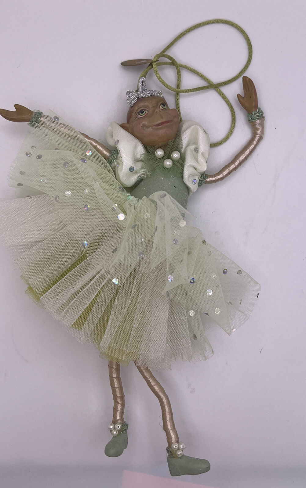 Katherine\'s Collection Monkey Ballerina Green Ornament 10\