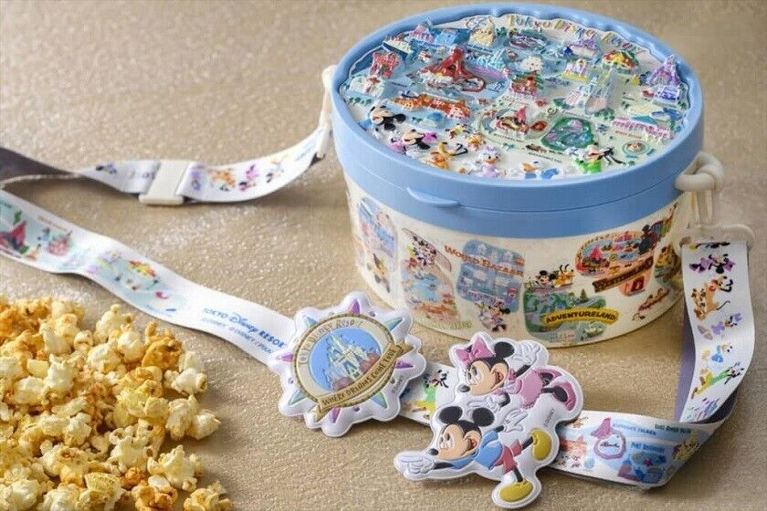 JAPAN Tokyo Disney Resort 2024 TDL TDS Area Park Map Popcorn Bucket Mickey