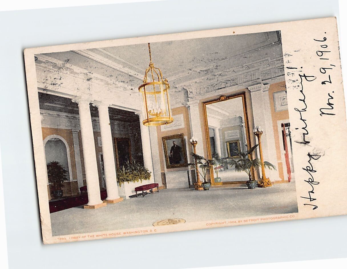 Postcard Lobby of the the White House Washington DC