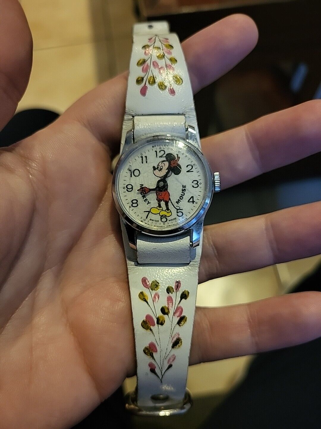 Mickey Mouse Watch 1970s Vintage - Swiss Made - NEEDS BATTERY USED CONDITION