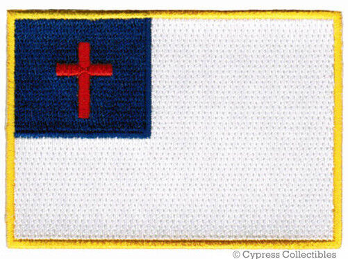 CHRISTIAN FLAG PATCH JESUS CHRIST RELIGIOUS embroidered iron-on EMBLEM JESUS new