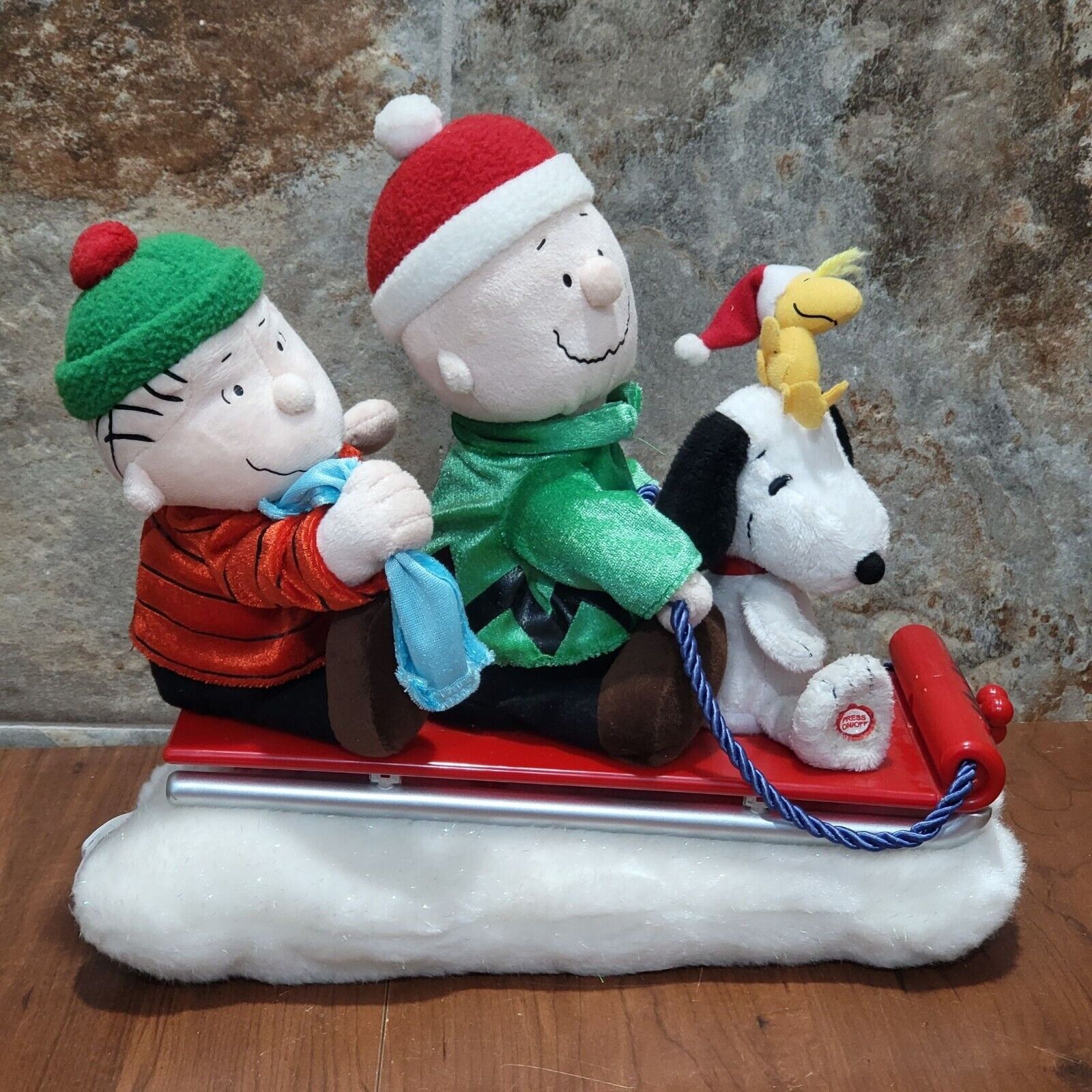 Gemmy Peanuts Charlie Brown Christmas Sleigh For Display Animated Musical Not Wo