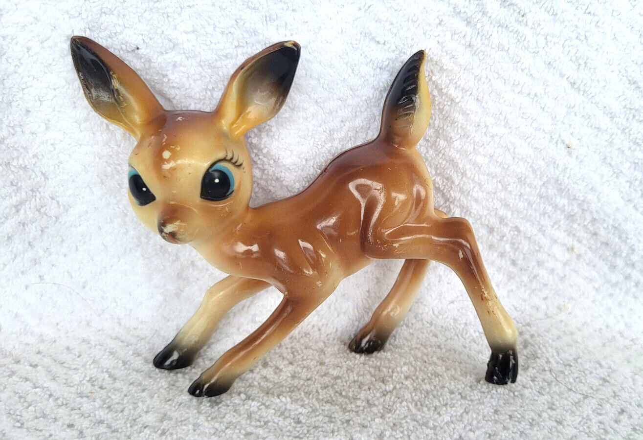 vintage Plastic Fawn Deer Decoration figure figurine 5\